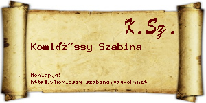 Komlóssy Szabina névjegykártya