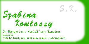 szabina komlossy business card